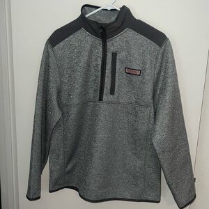NWT Vinyard Vines Heather sweater fleece grey half zip pullover!